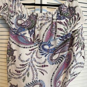 LOFT Cream Ruched Off-the-Shoulder Blouse